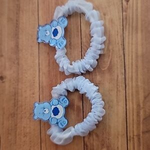 Bears Acrylic Baby Blue Tulle Fabric Elastic Girl's Hair Crunchies
